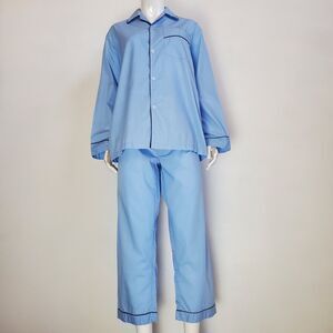 Vintage 70s Buoyant 77 Blue Pajama Set